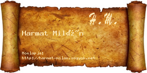 Harmat Milán névjegykártya
