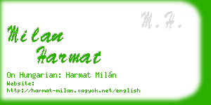 milan harmat business card